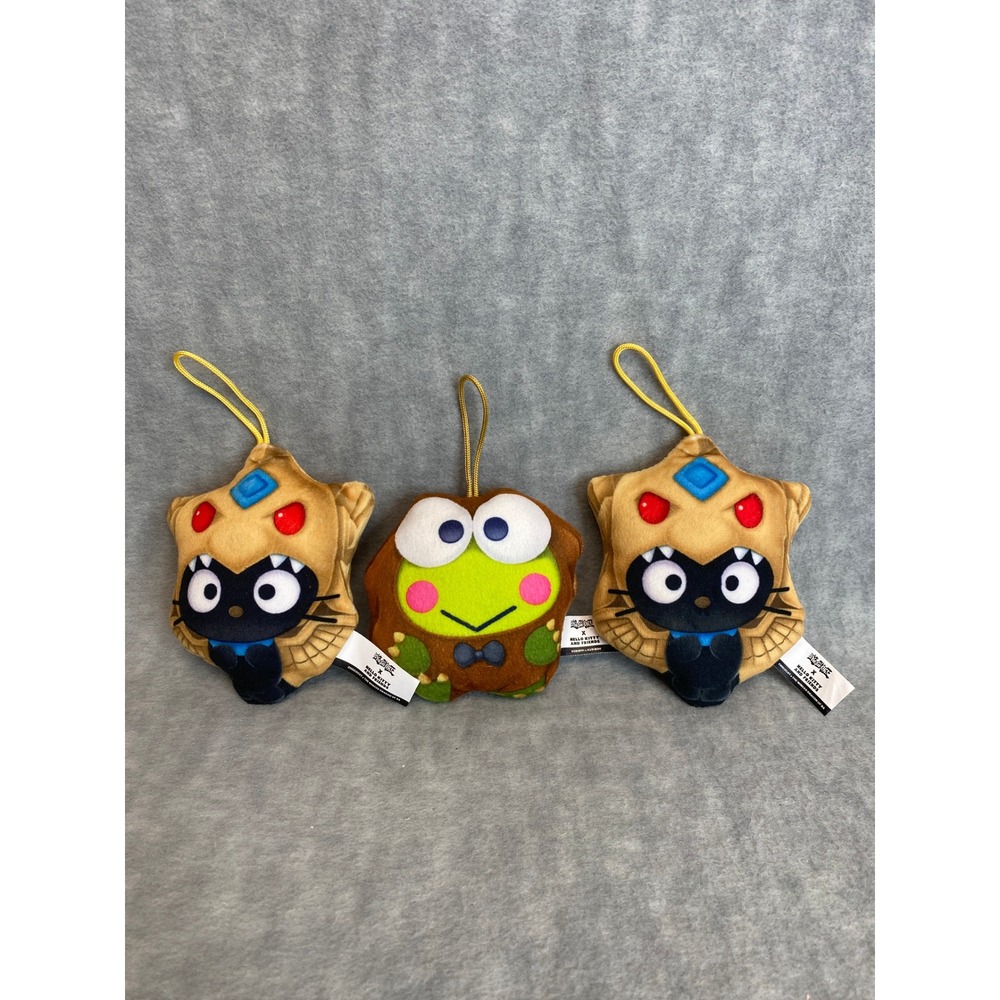 Yu-gi-oh x Hello Kitty Keroppi Chococat Egyptian Mummy Plush Charm Set